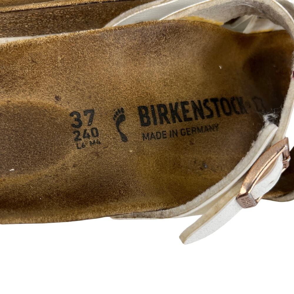 Birkenstock Yao Sandals White Double Buckle 37 L6M4 - Picture 11 of 14
